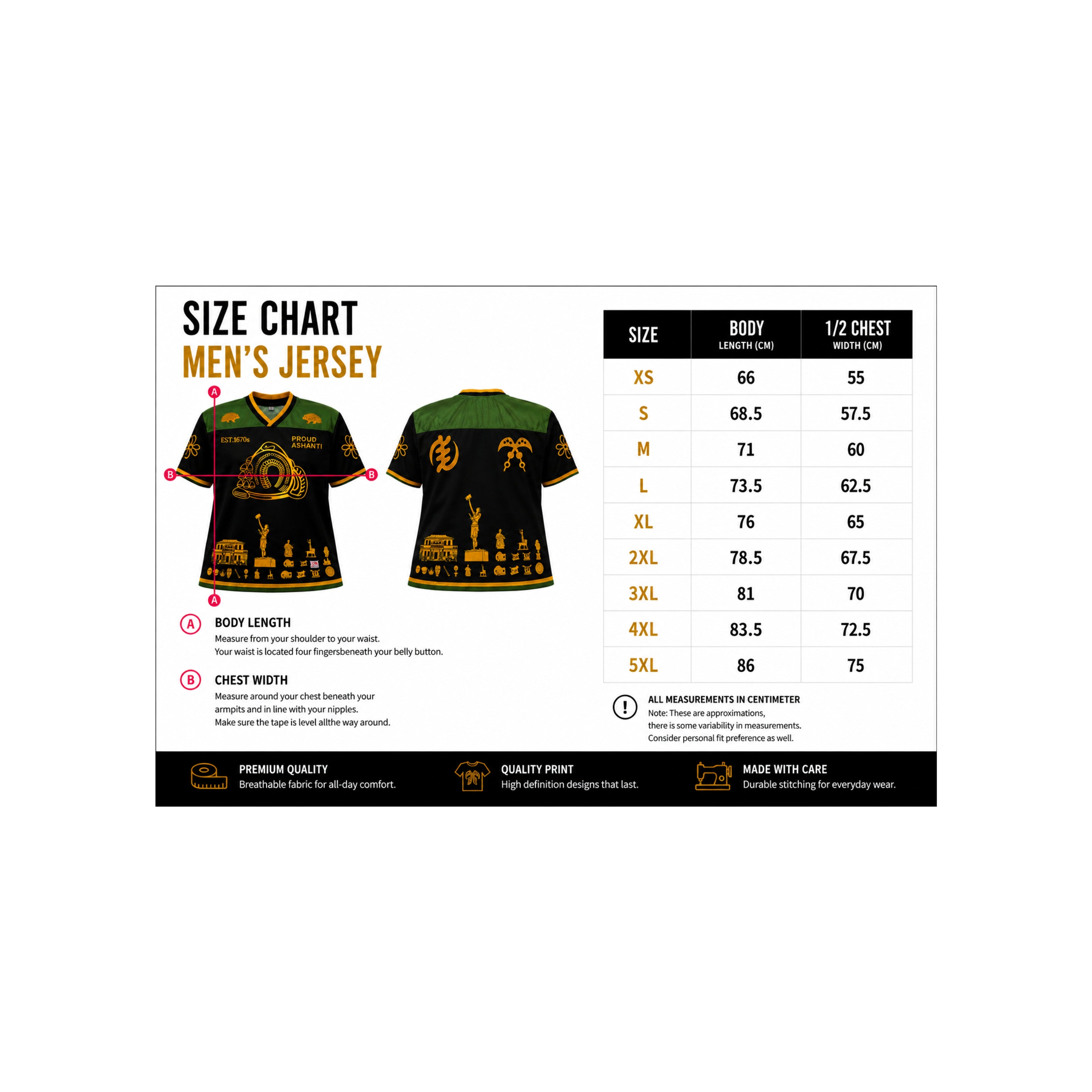 Proud Ashanti Jersey - Male Version